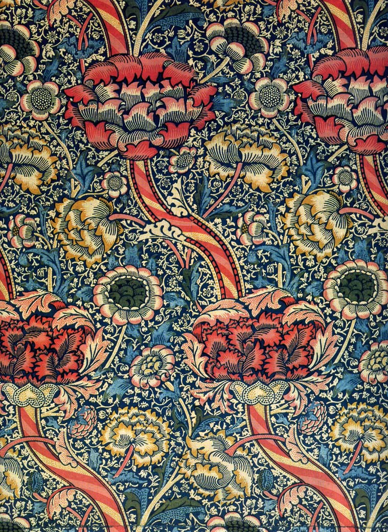Morris Wandle flowers and striped diagonal branches